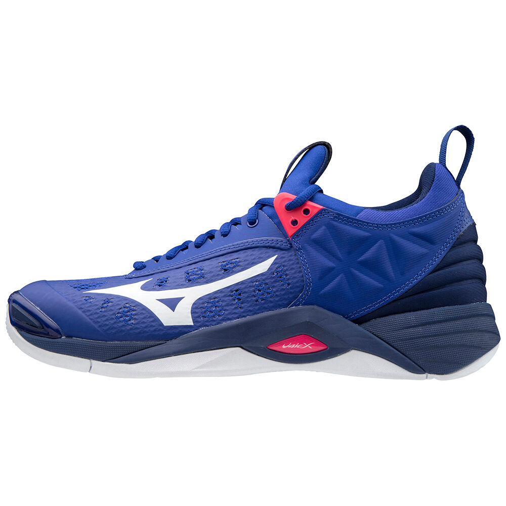 Mizuno Men's Wave Momentum Volleyball Shoes Blue/White/Pink (V1GA191220-PBV)